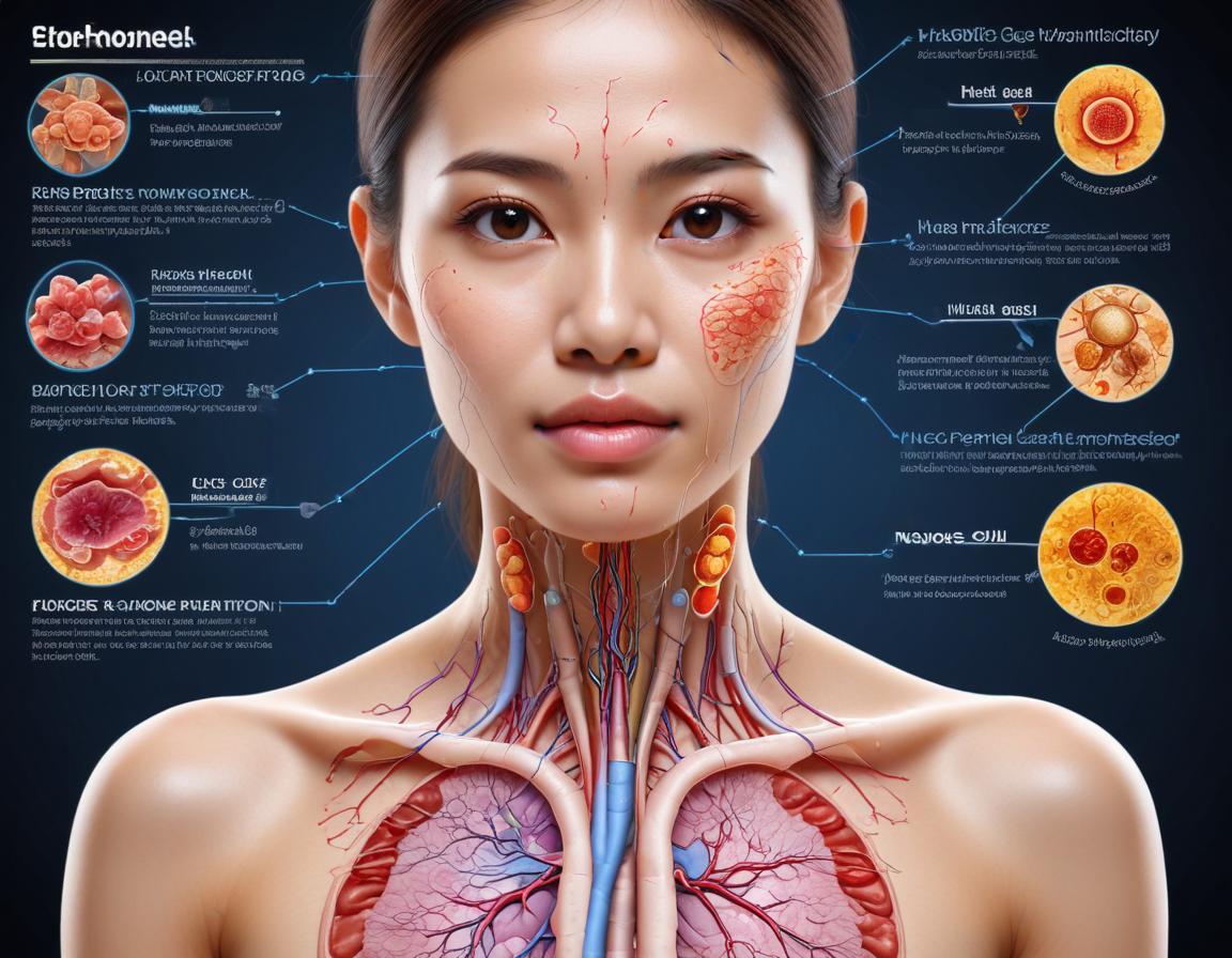 แผนภาพแสดงปัจจัยฮอร์โมนที่ส่งผลต่อการเกิดสิวหัวช้างในร่างกายคน