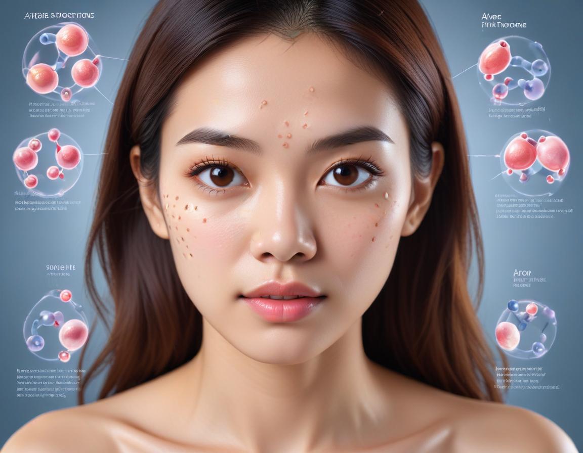 ภาพแสดงความสัมพันธ์ระหว่างฮอร์โมนกับสิว พร้อมข้อความ 