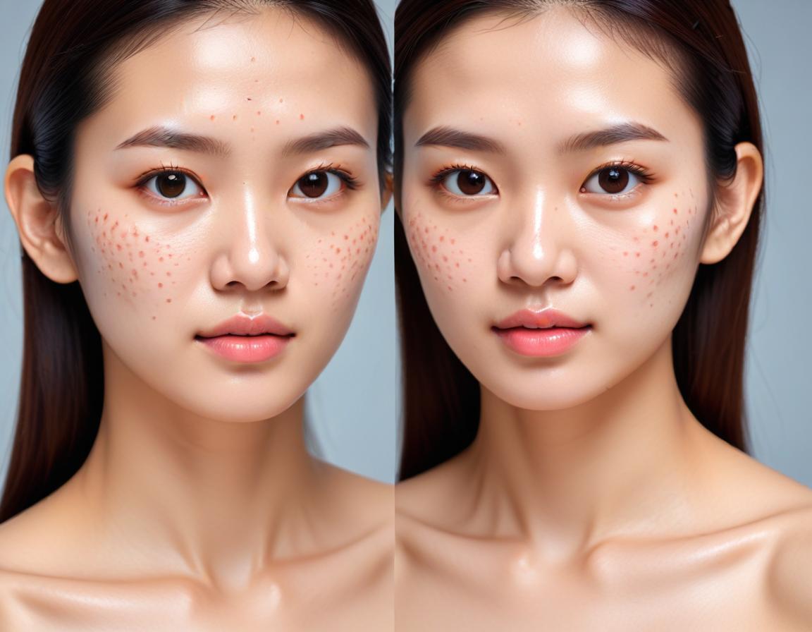 ภาพเปรียบเทียบสิวยีสต์กับสิวทั่วไป แสดงให้เห็นความแตกต่างระหว่างสองประเภทสิว