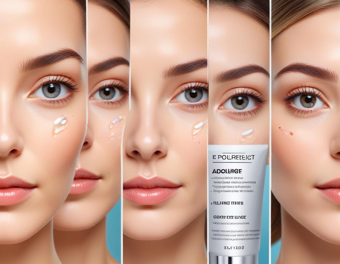 บรรจุภัณฑ์ฟิลเลอร์ใต้ตา ยี่ห้อ Restylane Juvederm Belotero วางเรียงกันบนพื้นผิวเดียวกัน