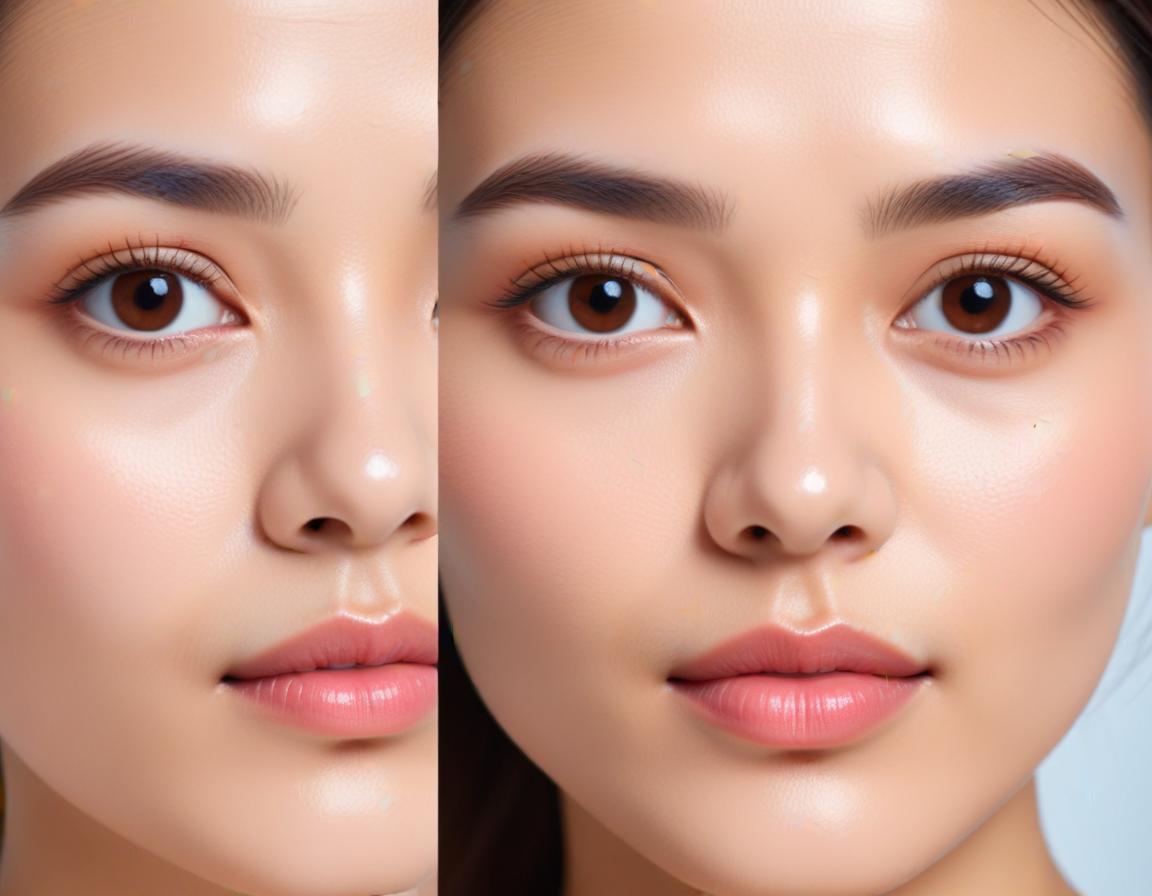 ภาพ ใกล้ ฟิลเลอร์ ไฮยาลูโรนิก เปรียบเทียบ ร่องแก้ม กับ ปาก ใช้ ของแท้