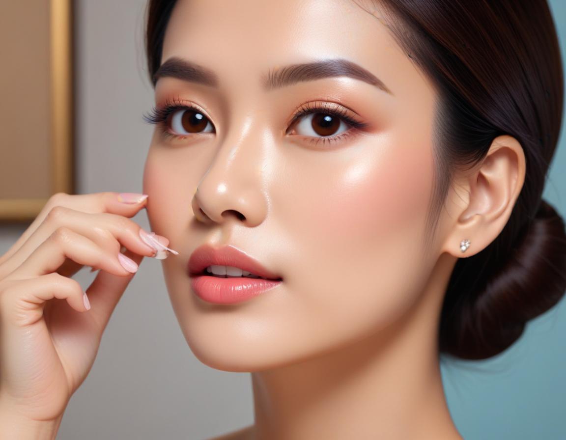 หญิง แสดง คาง ที่ เรียบ เนียน เปรียบเทียบ ฟิลเลอร์ คาง กับ ฟิลเลอร์ จมูก ไม่ต้องพักฟื้น